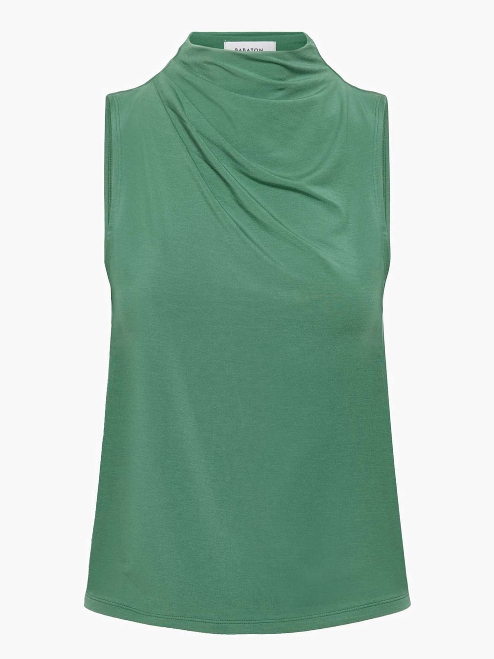 Aritzia Wilfred Boardroom Top - Forest Green Drapey Jersey Cowlneck Tank